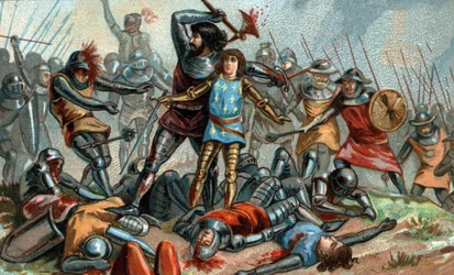 Jan II de Goede en zijn zoon Filips de Stoute bij de Slag bij Poitiers in 1356.