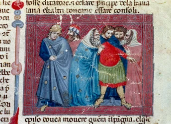 Julius Caesar op de troon (detail)