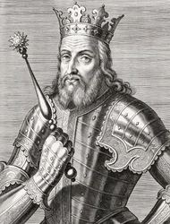 Koning Afonso IV van Portugal. Portret.