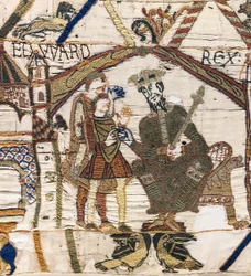 Koning Edward de Belijder stuurt Harold naar Normandië, Tapijt van Bayeux