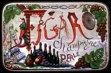 Etiket van Figaro Champagne Perle, 19e eeuw