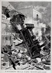 Het ongeluk van Gare Montparnasse in Parijs - in 
