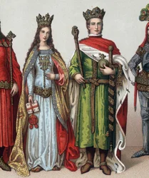 Ladislas II of V Jagellon (1350-1434), grootvorst van Litouwen en koning van Polen. Chromolithografie uit de 19e eeuw.