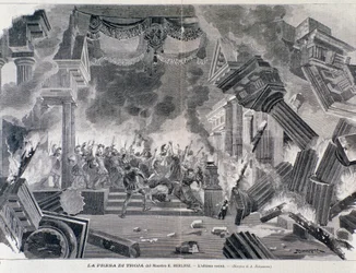 Laatste scène van de opera De Trohans door Hector Berlioz