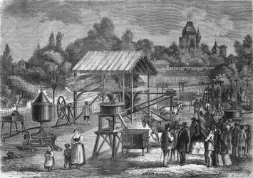 Landbouwmachines door de heer Joseph Pinet Jr., bouwer in Abilly (Indre et Loire) in 1865.