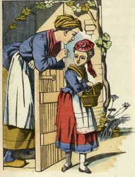 Roodkapjes moeder geeft haar laatste aanbevelingen om naar oma