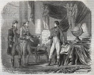 Lord Cornwallis onderhandelt over het Verdrag van Amiens met Napoleon Bonaparte - de Vrede van Amiens, Frankrijk - Verdrag ondertekend in maart 1802