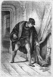 Lodewijk XI, koning van Frankrijk in Peronne (Italië).