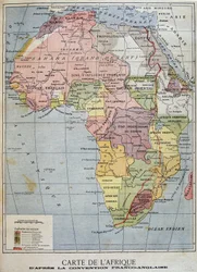 Kaart van Afrika volgens de Frans-Engelse Conventie - in Le Petit Journal van 09/04/1899