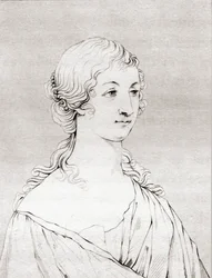 Marie-Madeleine Pioche de La Vergne, gravin van La Fayette, ca. 1634 – 1693, uit The Historic Gallery of Portraits and Paintings, gepubliceerd in 1808.