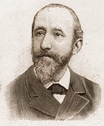 Leden van de Academie Francaise in 1895: portret van Jules Claretie (1840-1913), Franse romanschrijver, toneelschrijver en criticus.