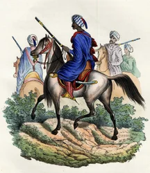 Moorse gendarmes, belast met de politiezorg in Algiers door het Franse leger van Afrika, opgeleid in 1831 en ontbonden in 1841. In „Storia d