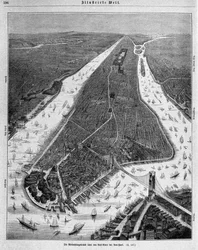 New York: vogelvlucht in 1880