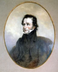 Niccolo Paganini (1782 - 1840). Aquarel. Scala Museum, Milaan