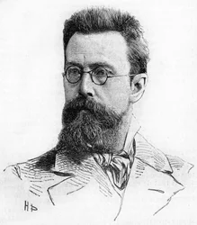 Nikolai Rimski-Korsakov (1844-1908), Russische componist. Gravure uit 1889.