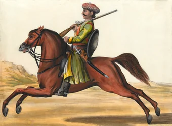 Een van de inheemse cavalerie in dienst van de Nawaab, ca. 1780