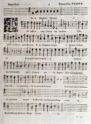 Pagina van de partituur van Psalmen (op 16) door Ludovico Viadana