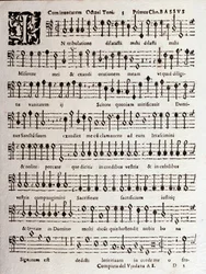 Pagina van muzikale partituur van Psalmen (op 16) door Ludovico Viadana