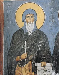Schilderijen van St. Antonius, Panagia Ties Asinou Kerk, Nikitart, Cyprus
