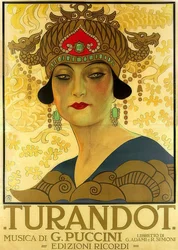 Poster voor de opera Turandot in het Teatro alla Scala