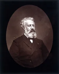 Portretmedaillon van Jules Verne - in 