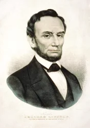 Portret van Abraham Lincoln. Amerikaanse staatsman (1809 tot 1865)
