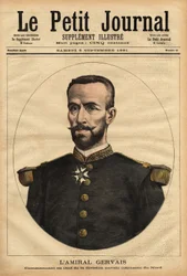 Portret van Admiraal Gervais (1837-1921), Bevelhebber van de Marine Divisie van het Noorden. Gravure in Le petit journal 5/09/1891. Selva