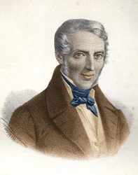 Portret van Alessandro Manzoni, Italiaanse schrijver (1785 - 1873)