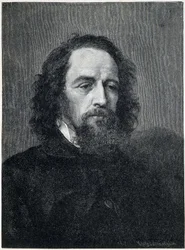 Portret van Alfred, Lord Tennyson (1809 - 1892), Britse dichter en toneelschrijver 19e eeuw