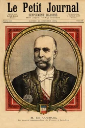Portret van Alphonse Chodron de Courcel (1835-1919), Franse politicus, diplomatieke carrière, in Duitsland (1881-1886) en het Verenigd Koninkrijk (1894-1898), voorzitter van de raad van bestuur van de Paris Orleans spoorwegen en lid van de academie van mor