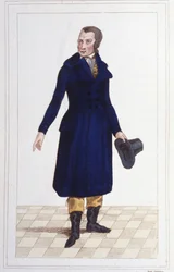 Portret van Antoine Quentin Fouquier Tinville (1746 - 1795), Franse magistraat en politicus. Gravure uit 1830