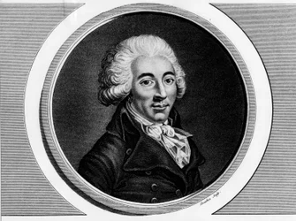 Portret van Armand Gensonne (1758 - 1793), afgevaardigde van de conventie. Gravure in 