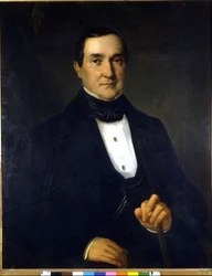 Portret van Bartolomeo Merelli (1793-1879), eerste directeur van de Scala. Anoniem schilderij uit de 19e eeuw.
