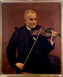 Portret van Cesare Emiliani, Italiaanse violist