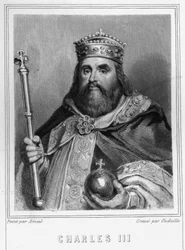 Portret van Karel III (839 - 888), keizer van het Westen (881 - 887) en regent van Frankrijk (884 - 887) - in 