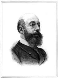 Portret van Charles Lambert de Sainte Croix (Sainte-Croix) (1827-1889), Franse politicus. Gravure in 