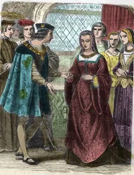 Portret van Karel VIII en Anna van Bretagne (gravure uit de 19e eeuw)