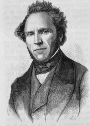 Portret van Claude Anthime Corbon (1808 - 1891). Gravure van het einde van de 19e eeuw in 