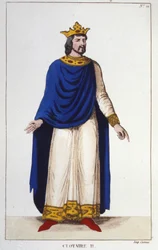 Portret van Clothaire II (584 - 628), koning van Neustrië en koning van de Franken.