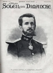 Portret van commandant Jean Baptiste Marchand (1863-1934). Gravure in 