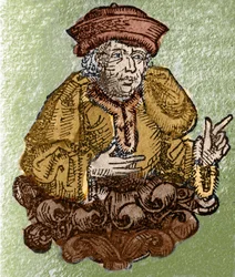 Portret van Demosthenes, in het oude Grieks Demosthenes (Athene -384 - Calaurie -322), een van de grote oude sprekers, Atheense politicus. Gravure in 