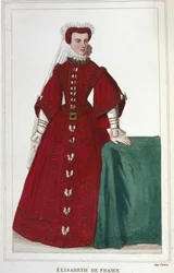 Portret van Elisabeth van Frankrijk 1545 - 1568, dochter van Hendrik II en Catharina de