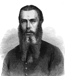 Portret van keizer Maximiliaan I van Mexico (1832-1867). Gravure in 