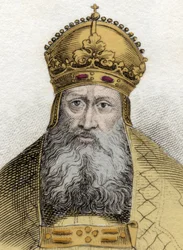 Portret van keizer Rudolf van Habsburg (1218-1291), Duitse Romeinse keizer (Rudolf I van Duitsland)