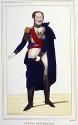 Portret van Eugene Rose de Beauharnais, Prins Eugene (1781-1824), Generaal, Prins en Onderkoning van Italië. Gravure uit 1830