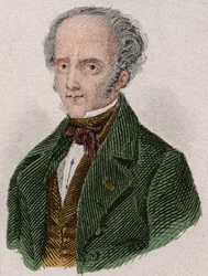 Portret van Francois Rene, burggraaf de Chateaubriand (1768-1848) Franse schrijver. Gravure uit 1876.