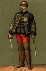Portret van Generaal Chanzy (1823 - 1883) Chromolithografie van de late 19e eeuw