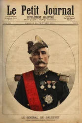 Portret van generaal markies Gaston de Galliffet, legercommandant en minister van oorlog. Gravure in 