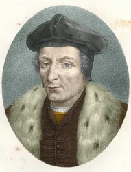Portret van Guillaume Bude (Budee) (Budaeus) (1467-1540), gravure 19e eeuw