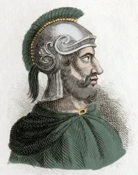 Portret van Hamilcar Barca, staatsman en Carthaagse generaal, stichter van de Barcides-dynastie en vader van Hannibal. Gravure uit de 19e eeuw.